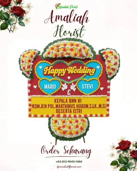 Papan Bunga Pernikahan Pancaregang